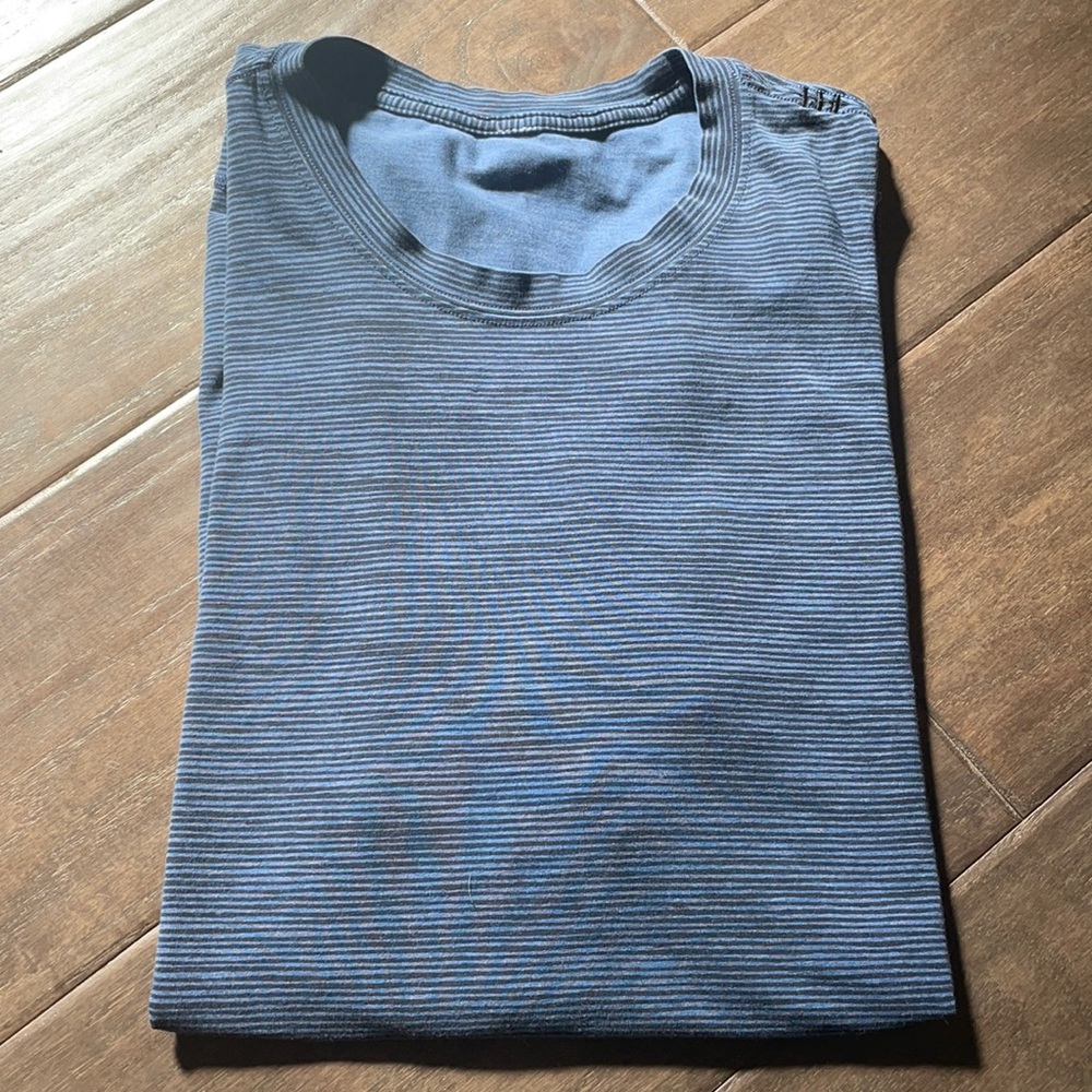 Blue striped Lululemon t shirt